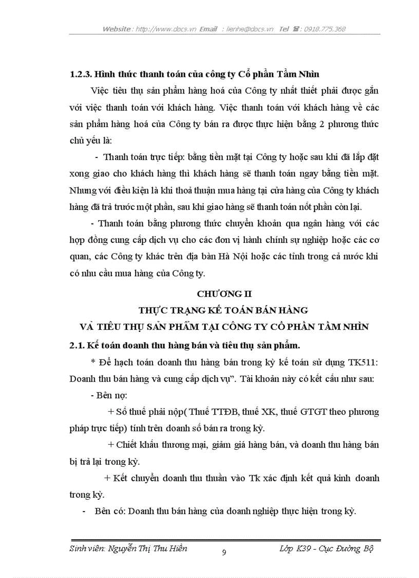 image for page Thực trạng công tác Kế toán bán hàng và tiêu thụ sản phẩm tại Công ty Cổ phần Tầm Nhìn