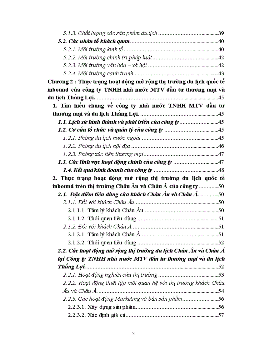 Mở rộng thị trường du lịch quốc tế inbound của công ty TNHH nhà nước MTV đầu tư thương mại và du lịch Thắng Lợi