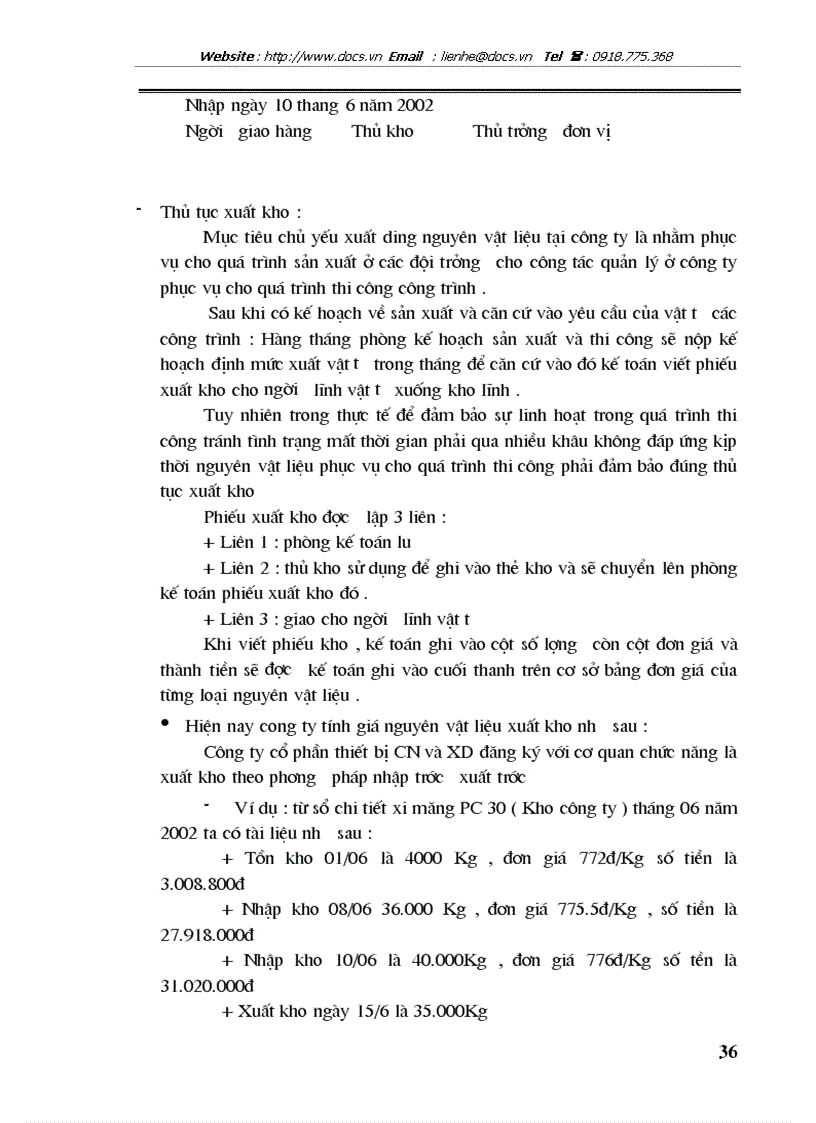 image for page Công tác quản lý nguyên vật liệu tại công ty Cổ phần thiết bị công nghiệp và xây dựng