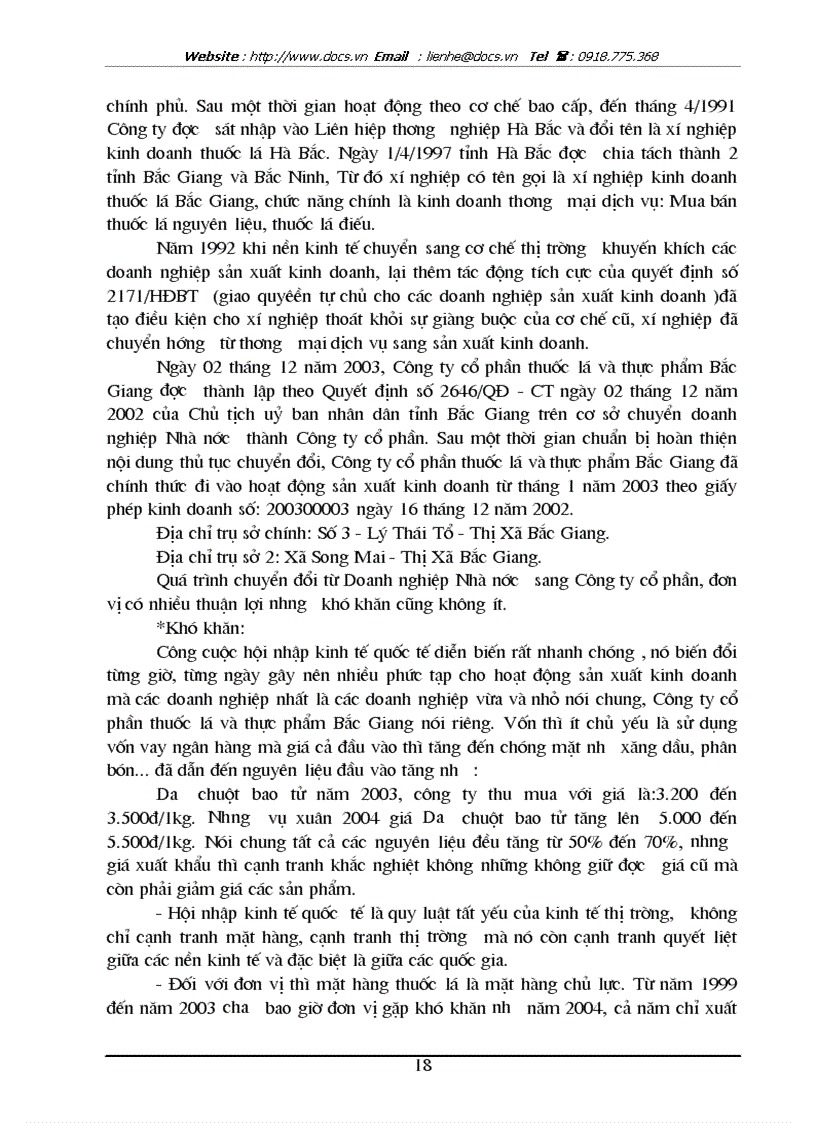 image for page Tổ chức kế toán bán hàng và xác định kết quả bán hàng ở công ty cổ phần thuốc lá và chế biến thực phẩm Bắc Giang