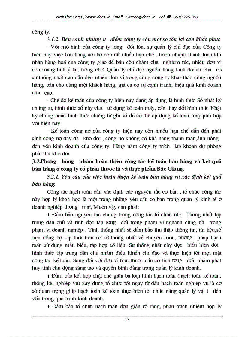 image for page Tổ chức kế toán bán hàng và xác định kết quả bán hàng ở công ty cổ phần thuốc lá và chế biến thực phẩm Bắc Giang