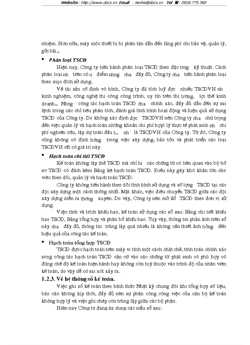 image for page Hoàn thiện hạch toán tài sản cố định với việc nâng cao hiệu quả sử dụng tài sản cố định tại Công ty xây dựng số 2 Vinaconco2