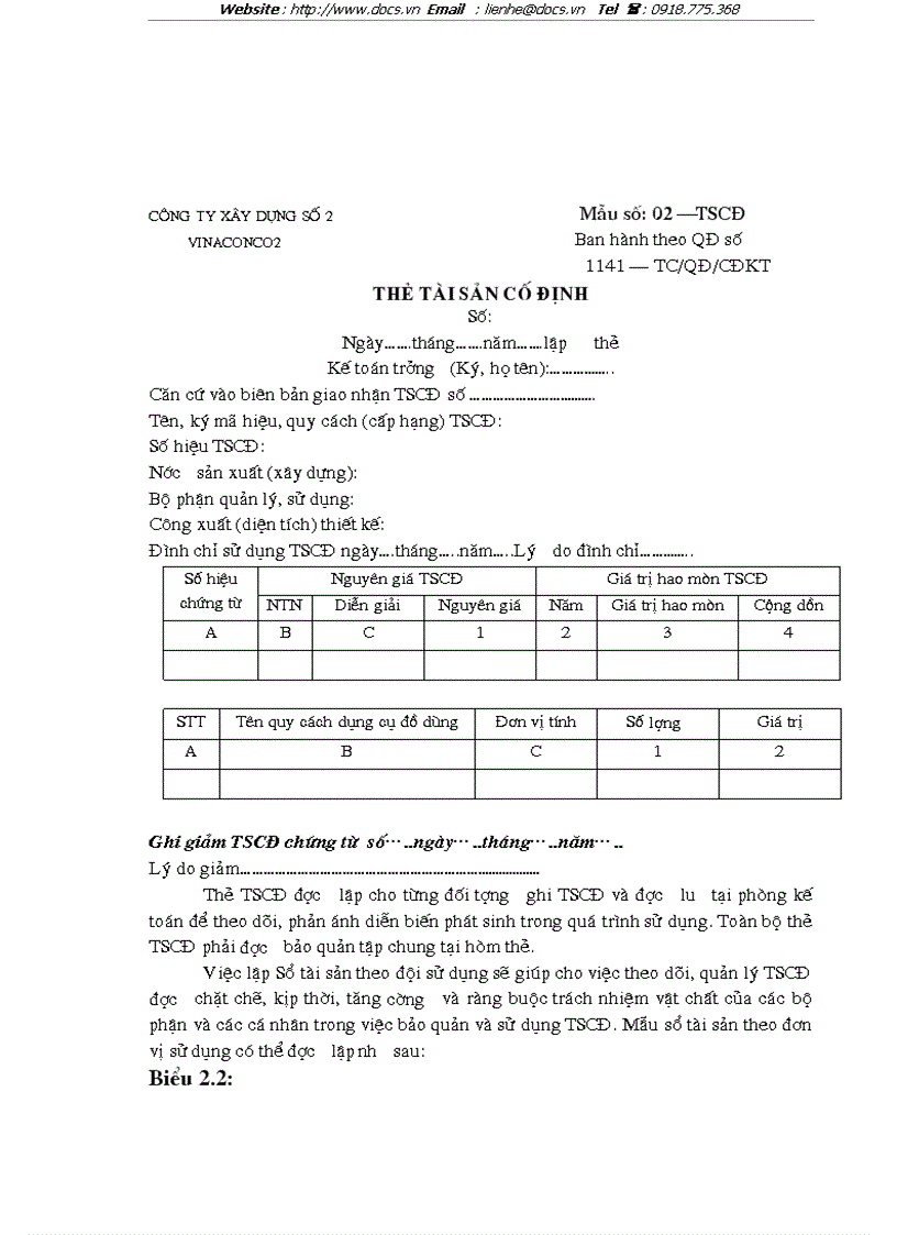 image for page Hoàn thiện hạch toán tài sản cố định với việc nâng cao hiệu quả sử dụng tài sản cố định tại Công ty xây dựng số 2 Vinaconco2