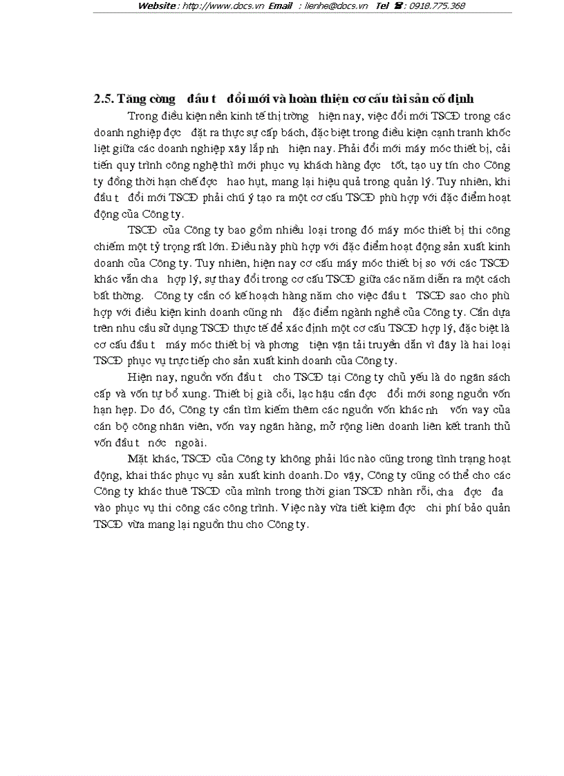 image for page Hoàn thiện hạch toán tài sản cố định với việc nâng cao hiệu quả sử dụng tài sản cố định tại Công ty xây dựng số 2 Vinaconco2