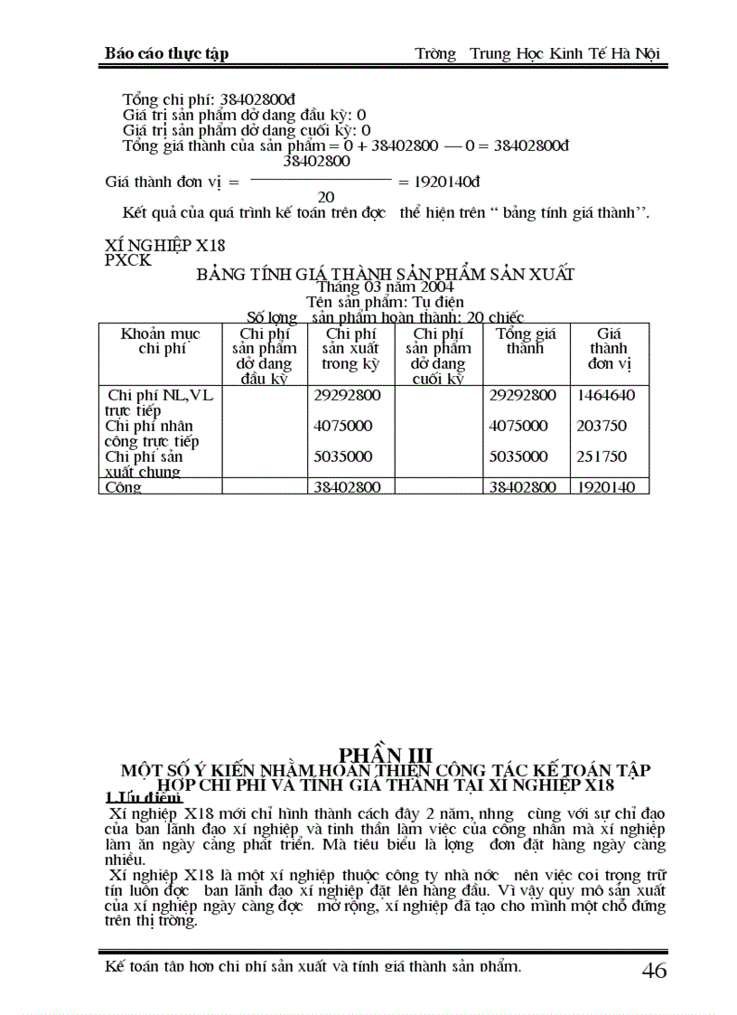 image for page Kế toán tập hợp chi phí sản xuất và tính giá thành sản phẩm tại xí nghiệp X18