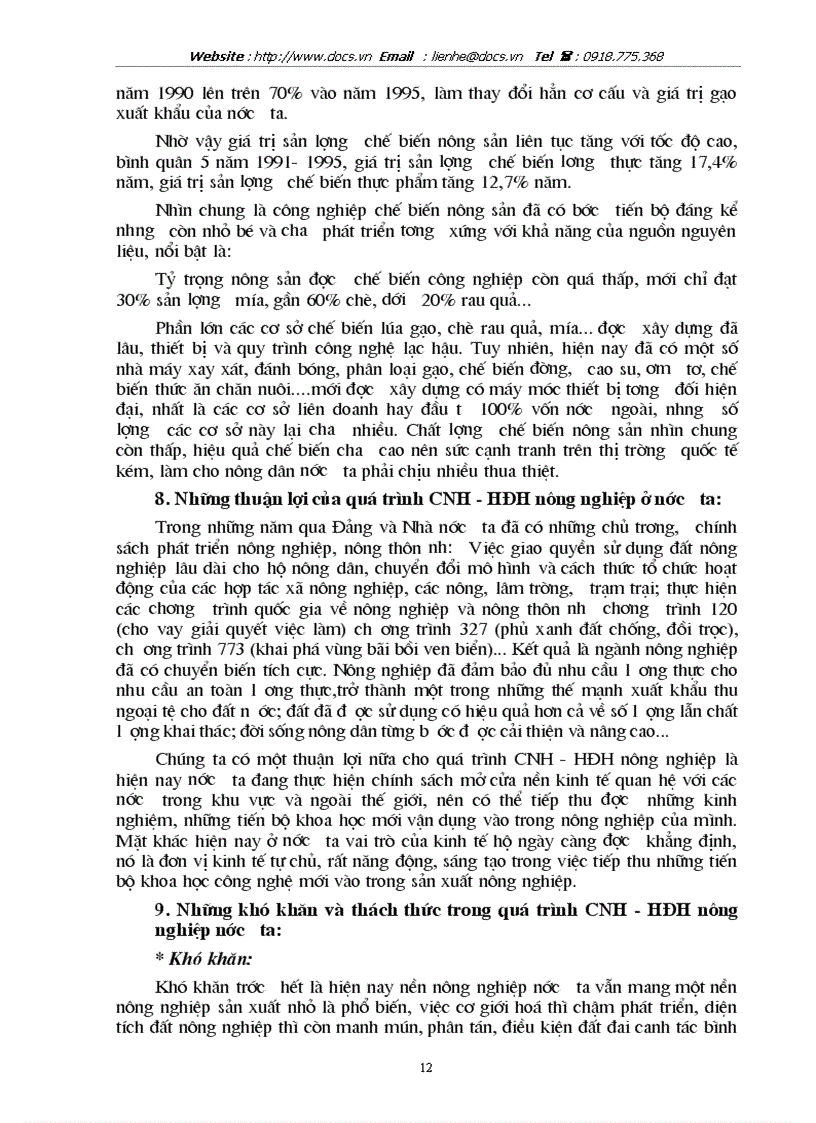 image for page Thực trạng của quá trình CNH HĐH nông nghiệp nông thôn VN hiện nay