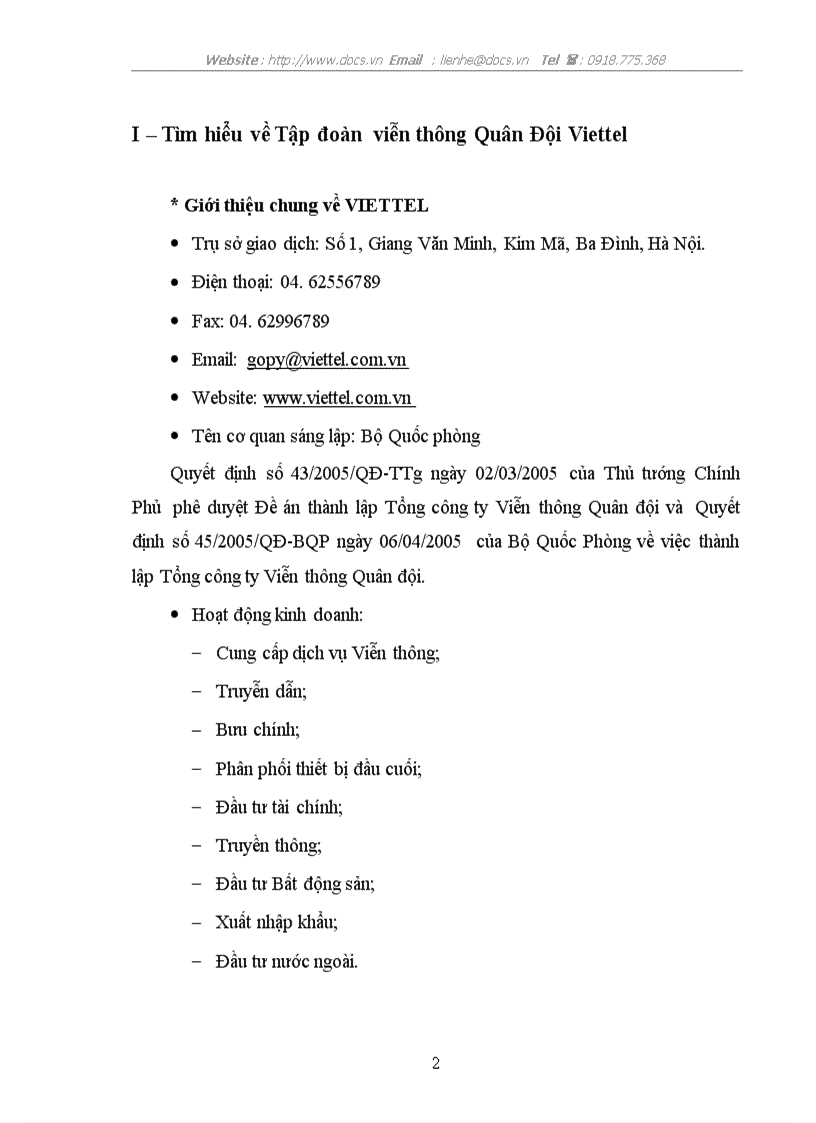 image for page Môi trường kinh doanh của tập đoàn viễn thông Quân Đội Viettel