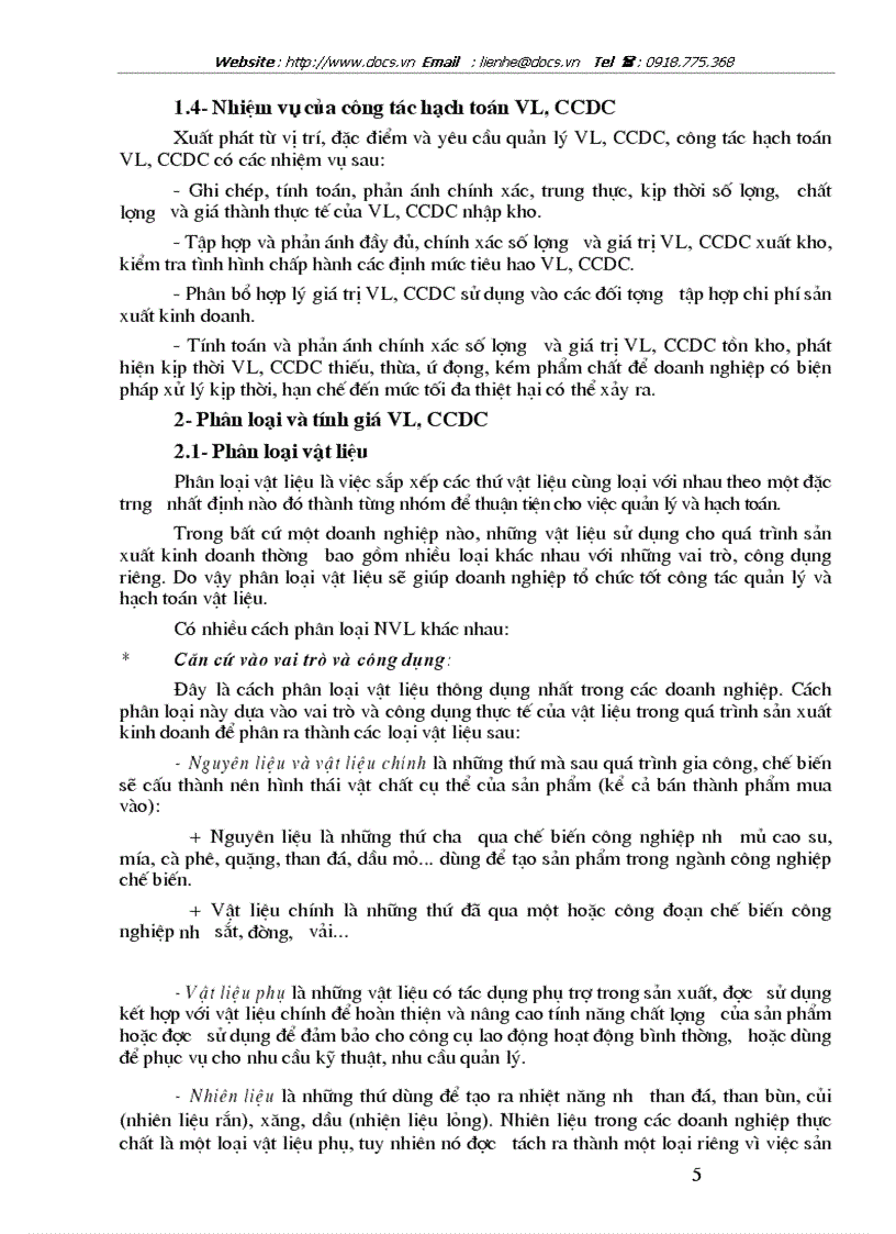 image for page Hạch toán vật liệu và công cụ dụng cụ với việc nâng cao hiệu quả sử dụng vốn lưu động tại Công ty In Công đoàn Việt Nam