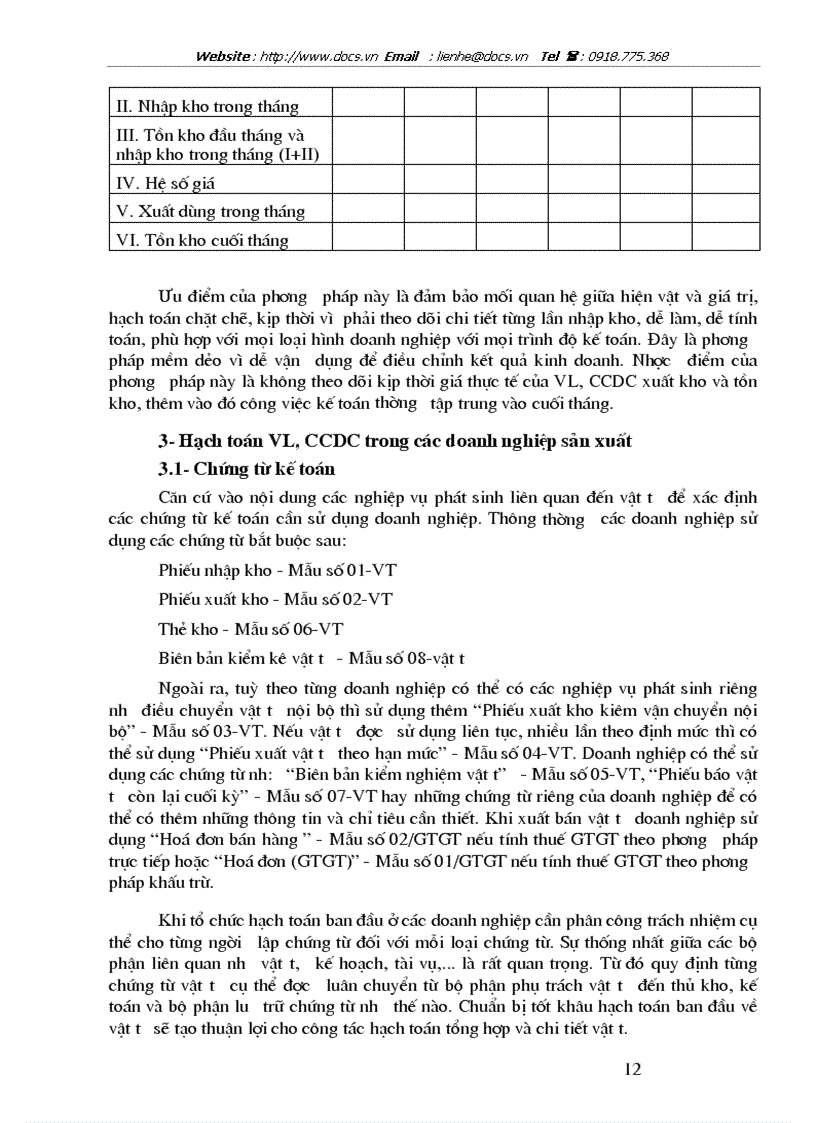 image for page Hạch toán vật liệu và công cụ dụng cụ với việc nâng cao hiệu quả sử dụng vốn lưu động tại Công ty In Công đoàn Việt Nam
