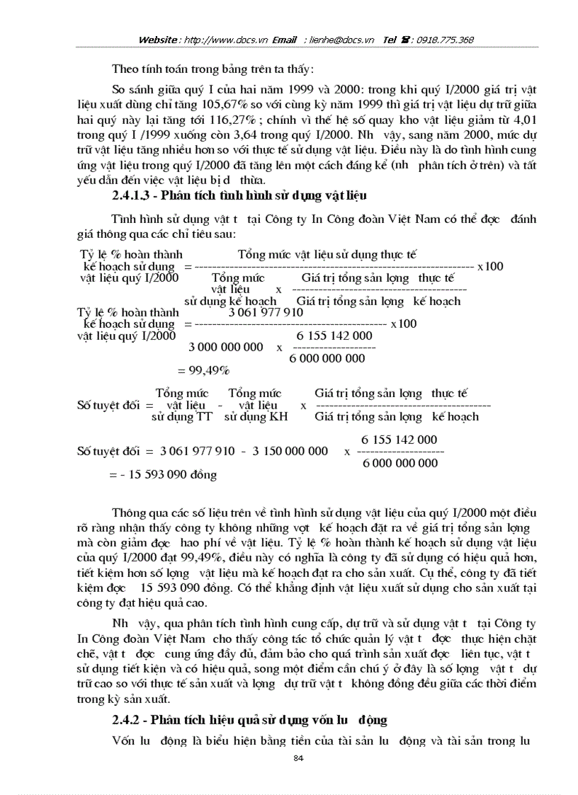 image for page Hạch toán vật liệu và công cụ dụng cụ với việc nâng cao hiệu quả sử dụng vốn lưu động tại Công ty In Công đoàn Việt Nam