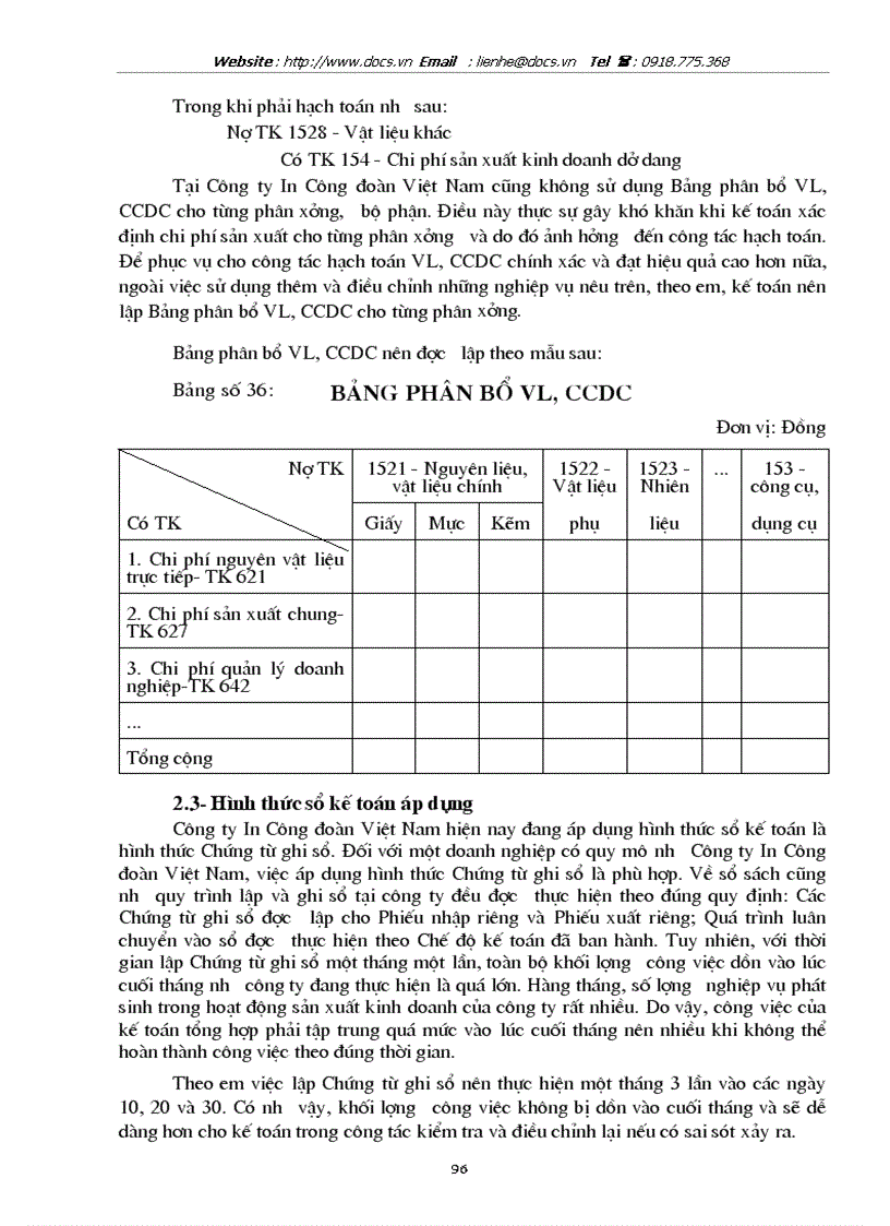 image for page Hạch toán vật liệu và công cụ dụng cụ với việc nâng cao hiệu quả sử dụng vốn lưu động tại Công ty In Công đoàn Việt Nam