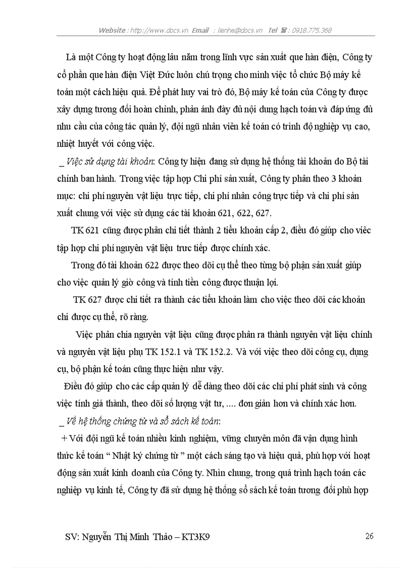 image for page Đánh giá thực trạng về tổ chức kế toán tại Công ty Cổ phần Que Hàn Điện Việt Đức