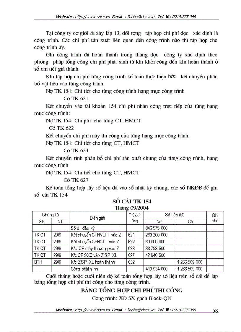 image for page Kế toán tập hợp chi phí sản xuất và tính giá thành sản phẩm tại công ty cơ giới xây lắp 13 thuộc Tổng công ty LICOGI
