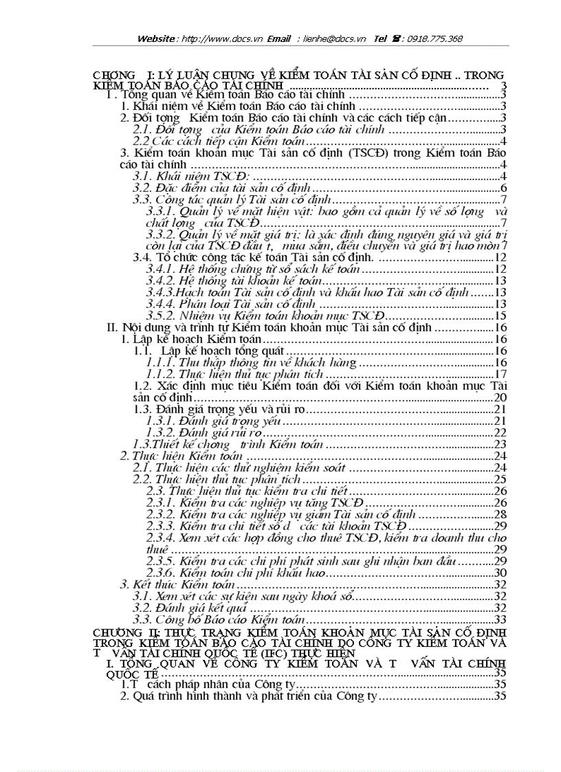 image for page Thực trạng kiểm toán khoản mục Tài sản cố định trong kiểm toán báo cáo tài chính do công ty TNHH Kiểm toán và Tư vấn tài chính quốc tế IFC thực hiện