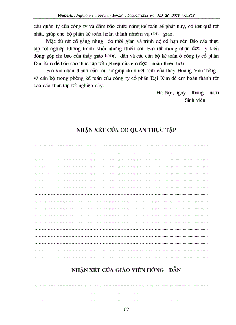 image for page Phân tích tình hình tổ chức công tác hạch toán tại Công ty cổ phần Đại Kim