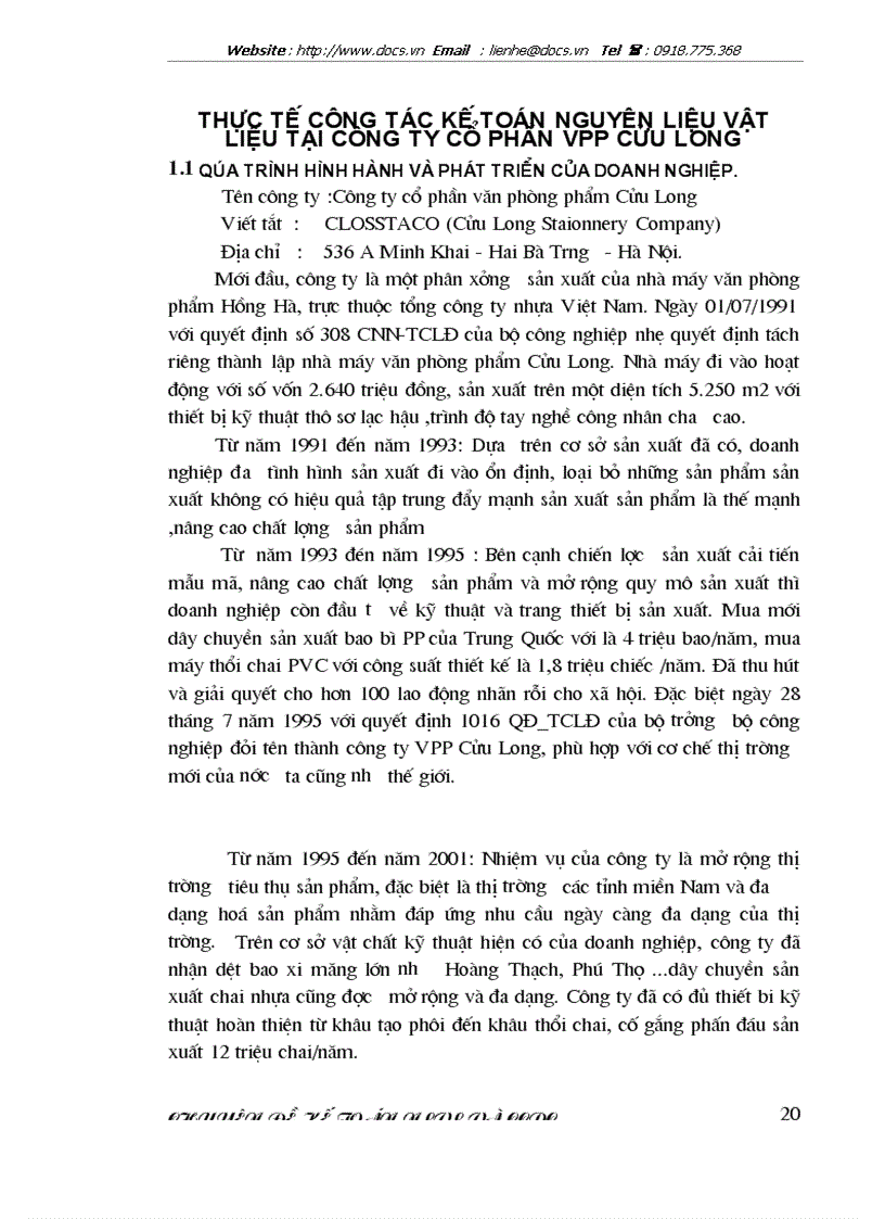 image for page Kế toán nguyên liệu vật liệu công ty cổ phần VPP Cửu Long