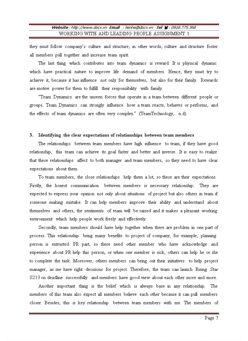 image for page Working with and leading people assignment