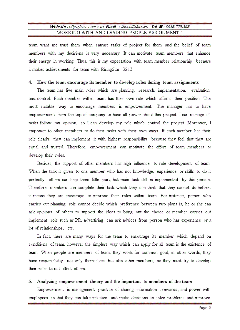 image for page Working with and leading people assignment