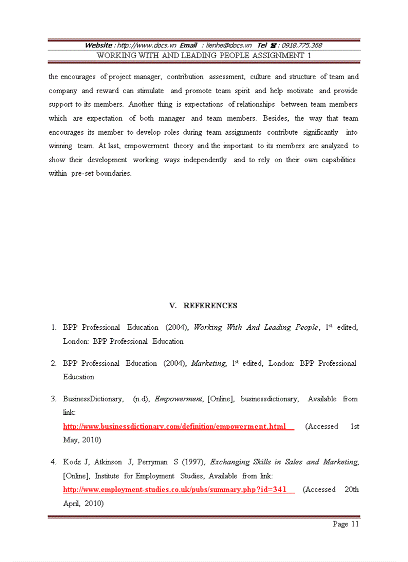 image for page Working with and leading people assignment