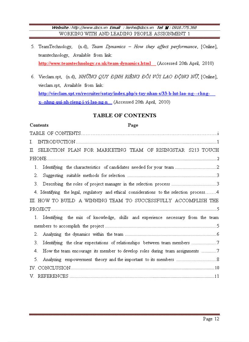 image for page Working with and leading people assignment