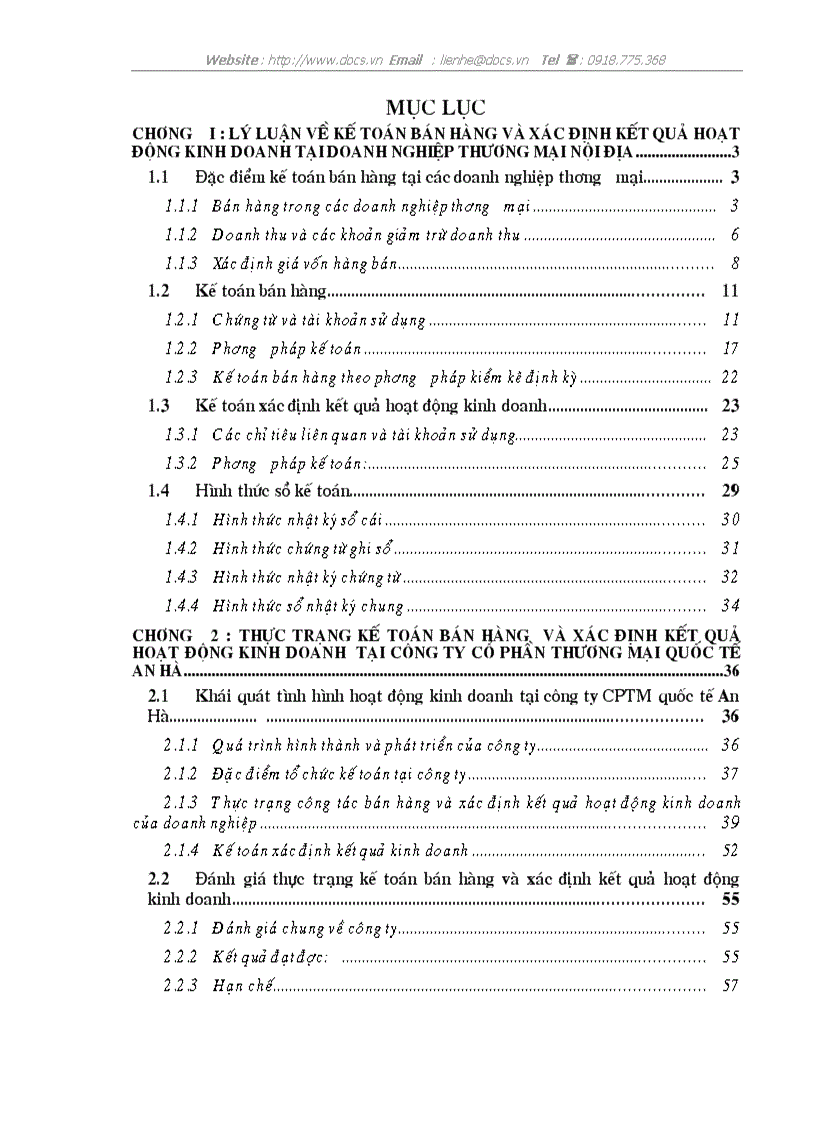image for page Hoàn thiện kế toán bán hàng và xác định kết quả kinh doanh tại công ty cổ phần thương mại quốc tế An Hà