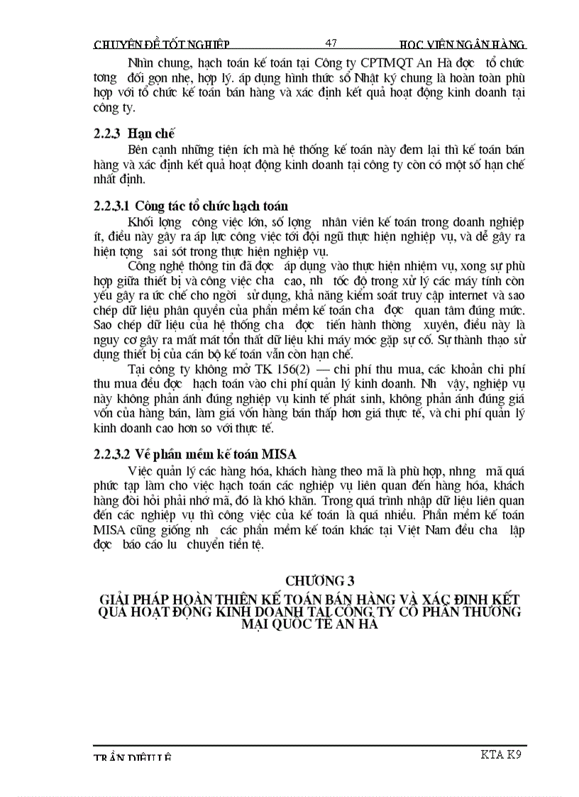 image for page Hoàn thiện kế toán bán hàng và xác định kết quả kinh doanh tại công ty cổ phần thương mại quốc tế An Hà