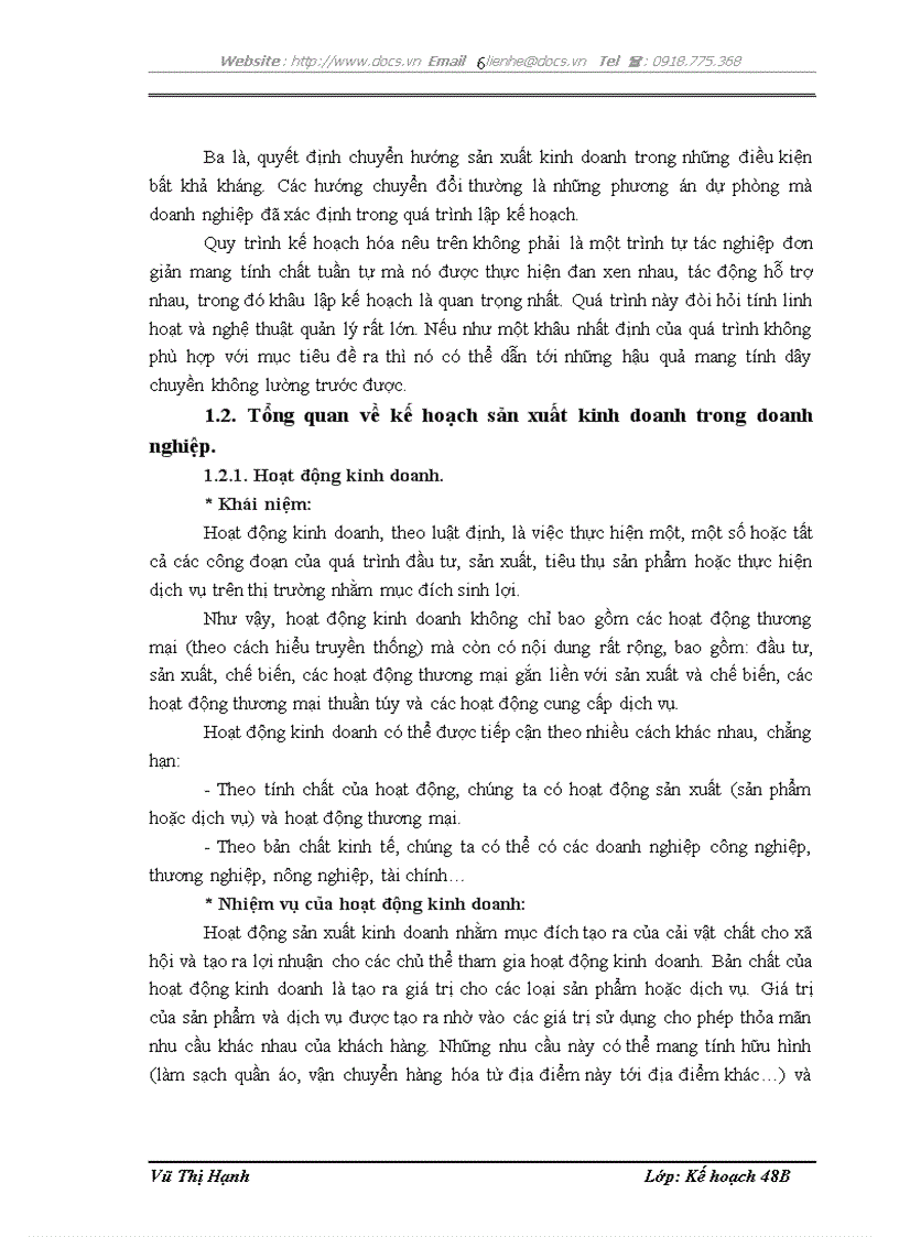 image for page Hoàn thiện công tác kế hoạch hóa sản xuất kinh doanh tại Công ty cổ phần công trình đường thủy Vinawaco