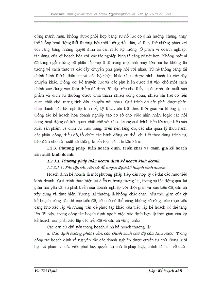 image for page Hoàn thiện công tác kế hoạch hóa sản xuất kinh doanh tại Công ty cổ phần công trình đường thủy Vinawaco