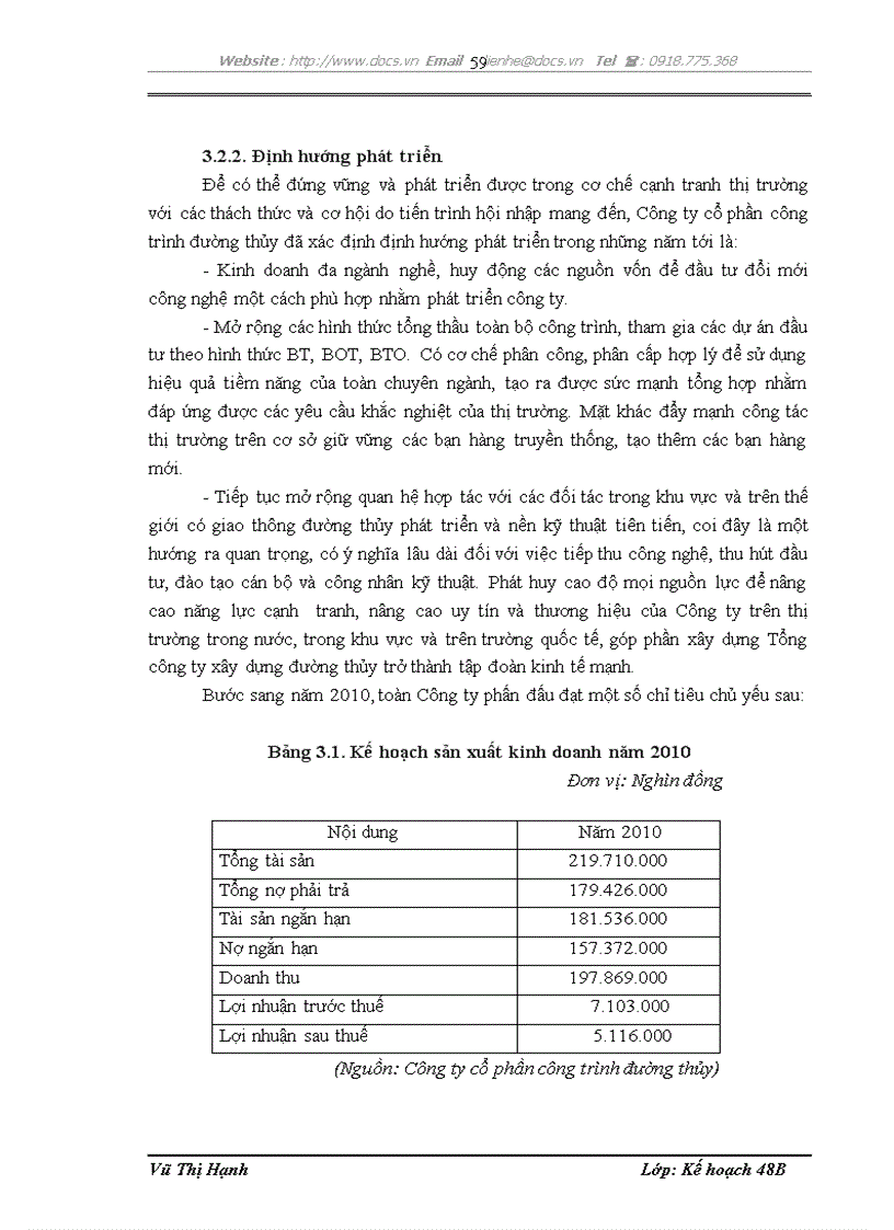 image for page Hoàn thiện công tác kế hoạch hóa sản xuất kinh doanh tại Công ty cổ phần công trình đường thủy Vinawaco