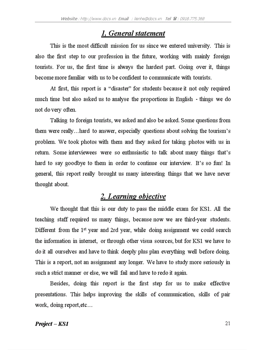 image for page Interview report about tourists