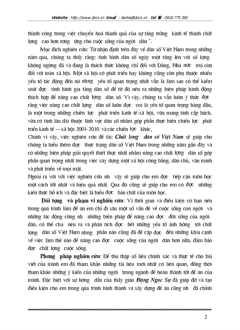 image for page Chất lượng dân số VN