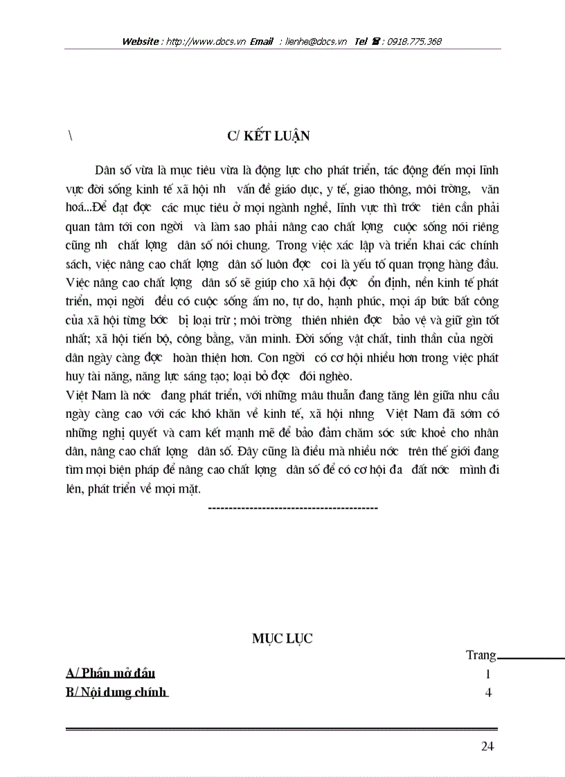 image for page Chất lượng dân số VN