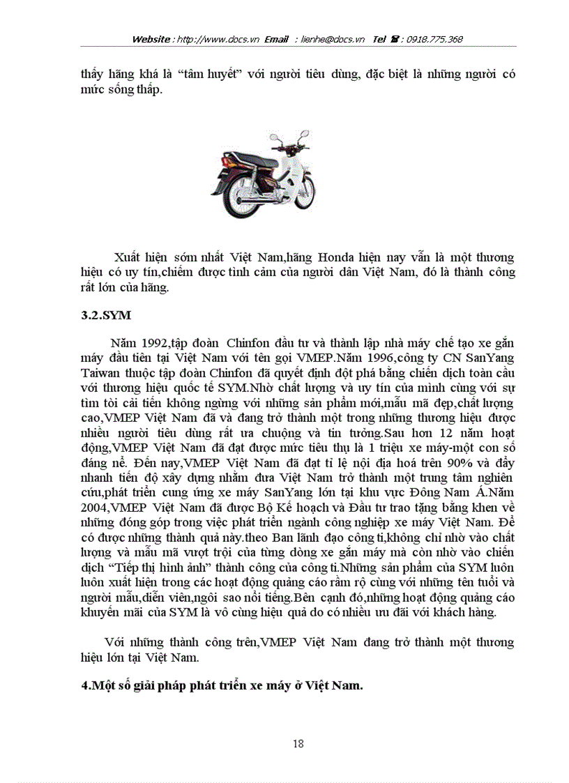 image for page Vận dụng phạm trù nội dung hình thức áp dụng vào quá trình SXKD trong việc phát triển xe máy trên thị trường VN