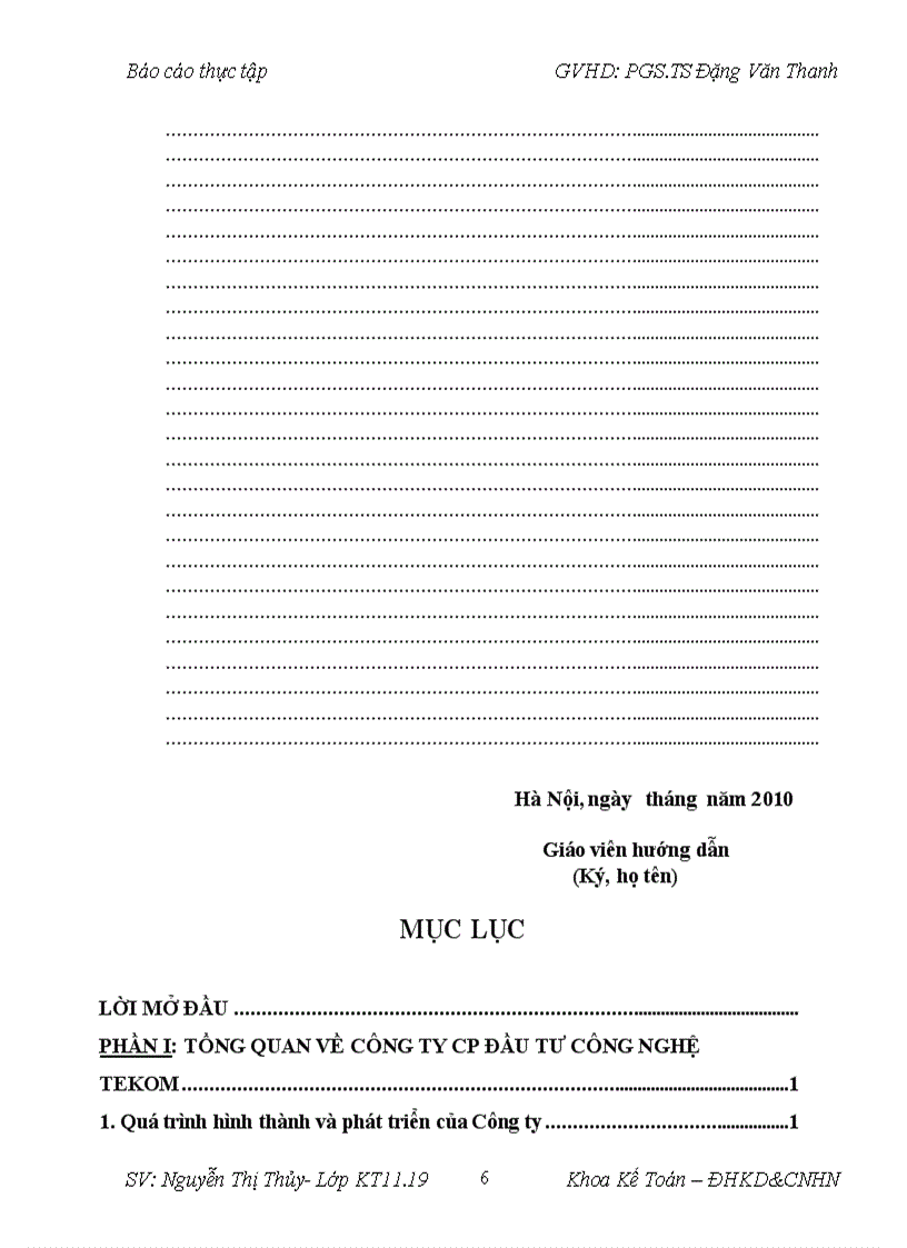 image for page Tổ chức bộ máy kế toán và tổ chức công tác kế toán tại Công ty CP đầu tư Công Nghệ Tekom