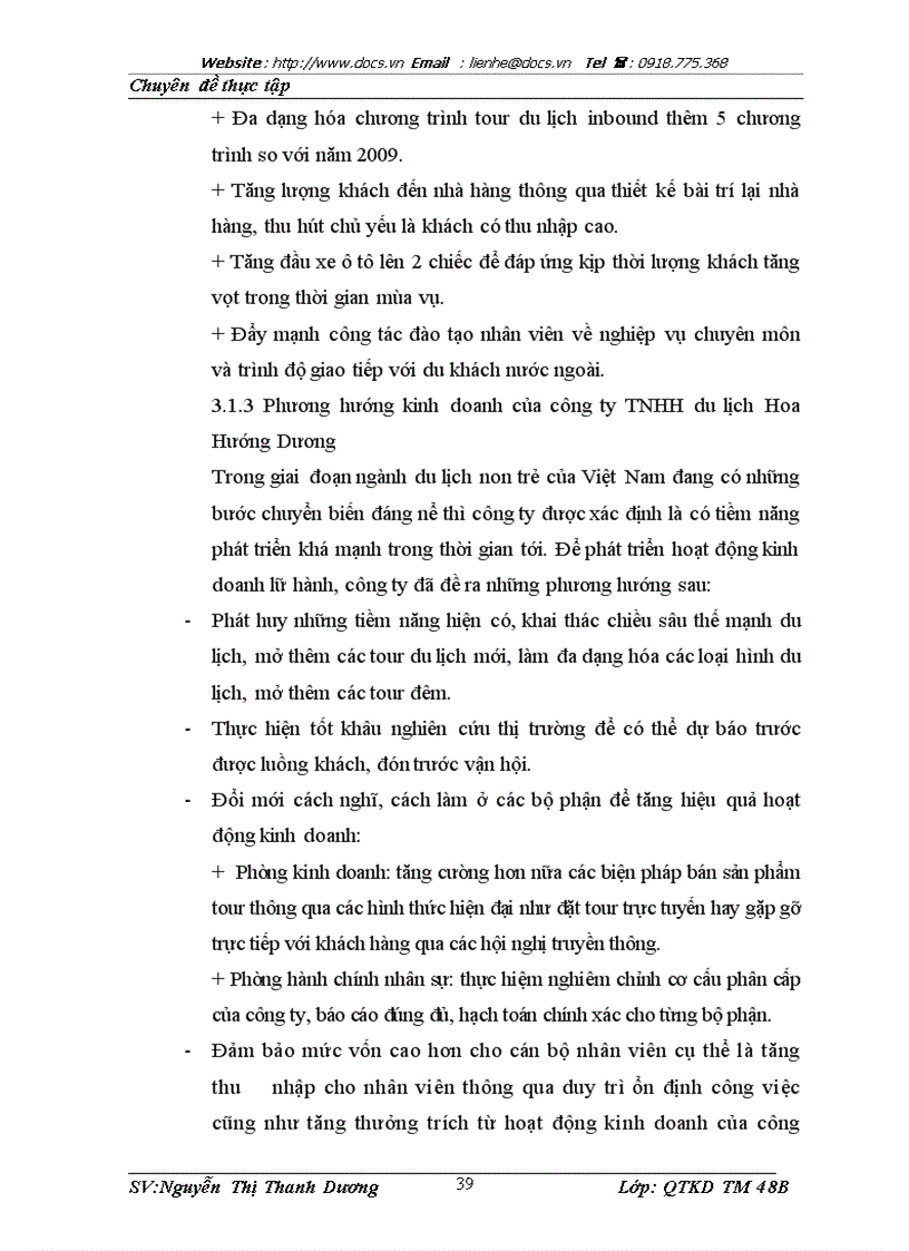 image for page Nâng cao hiệu quả kinh doanh lữ hành của công ty TNHH du lịch Hoa Hướng Dương