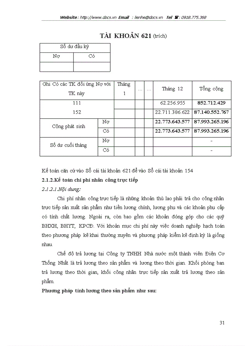 image for page Hoàn thiện chi phí sản xuất và tính giá thành sản phẩm tại Công ty TNHH nhà nước một thành viên Điện Cơ Thống Nhất