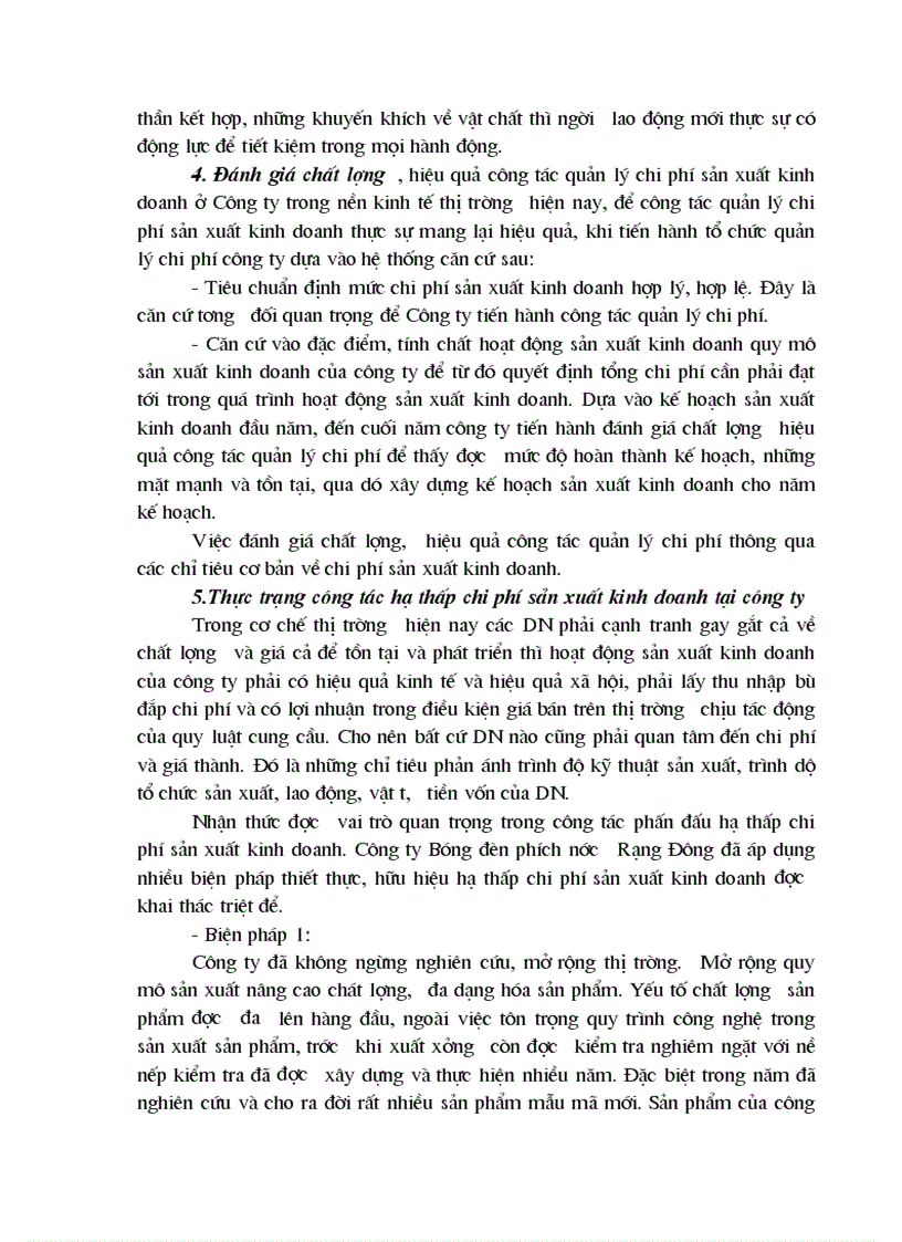 image for page Chi phí sản xuất và các giải pháp hạ thấp chi phí sản xuất kinh doanh tại Công ty Bóng đèn Phích nước Rạng Đông làm chuyên đề thực tập tốt nghiệp của