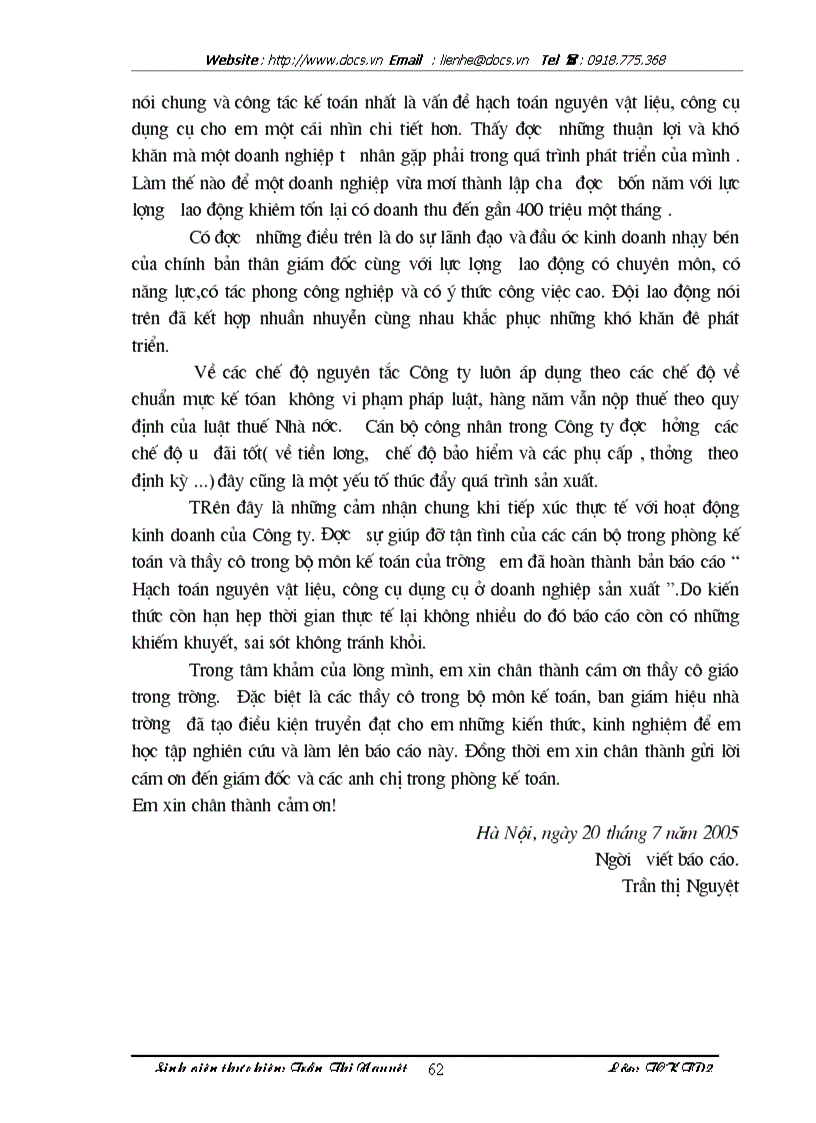 image for page Báo cáo thực tập tại Công ty TNHH kỹ thuật Phùng Hưng