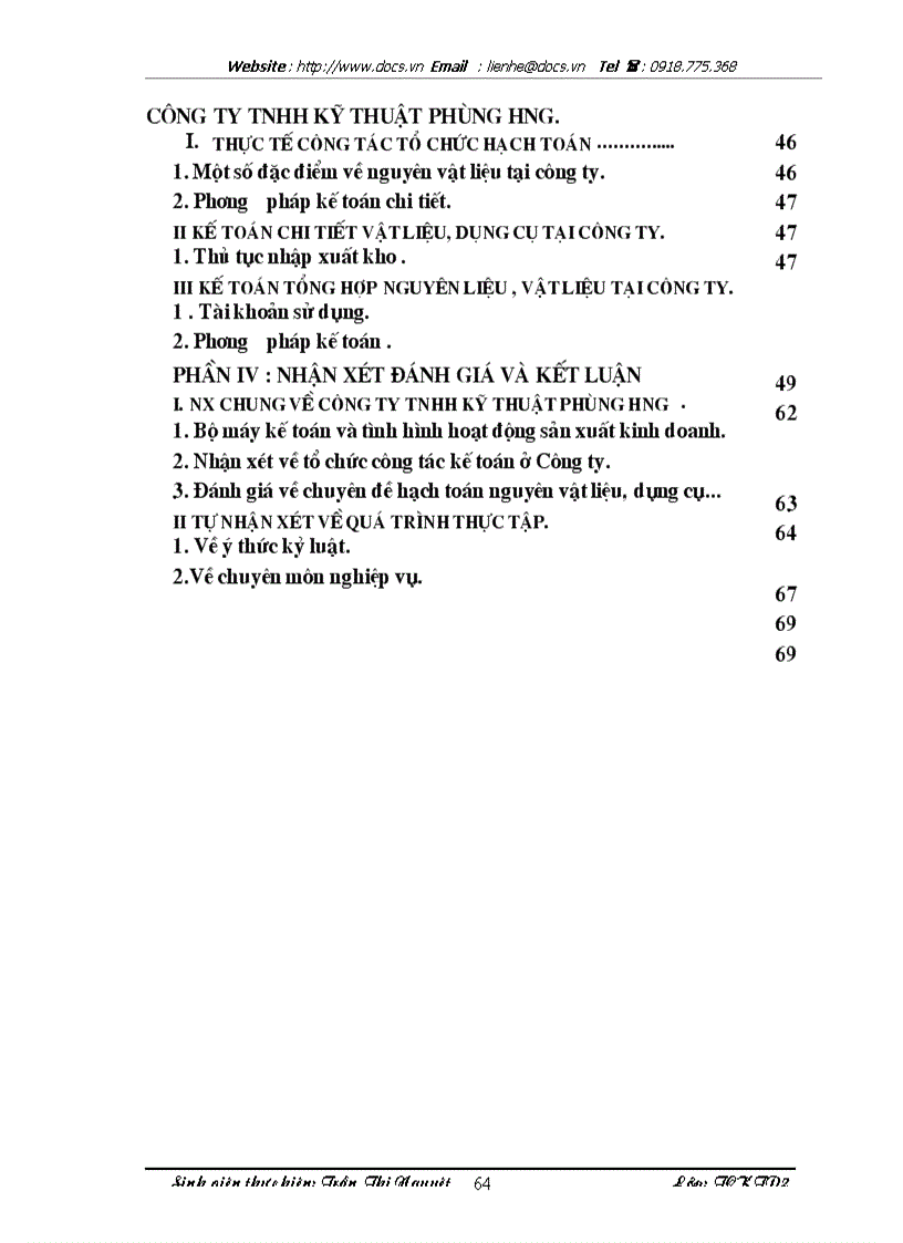 image for page Báo cáo thực tập tại Công ty TNHH kỹ thuật Phùng Hưng