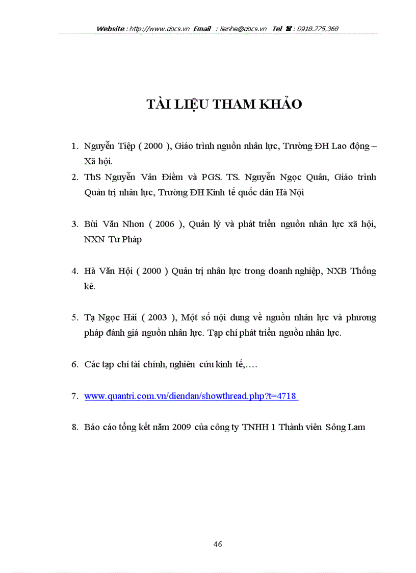 image for page Giải pháp phát triển nguồn nhân lực cho công ty TNHH 1 Thành viên Sông Lam