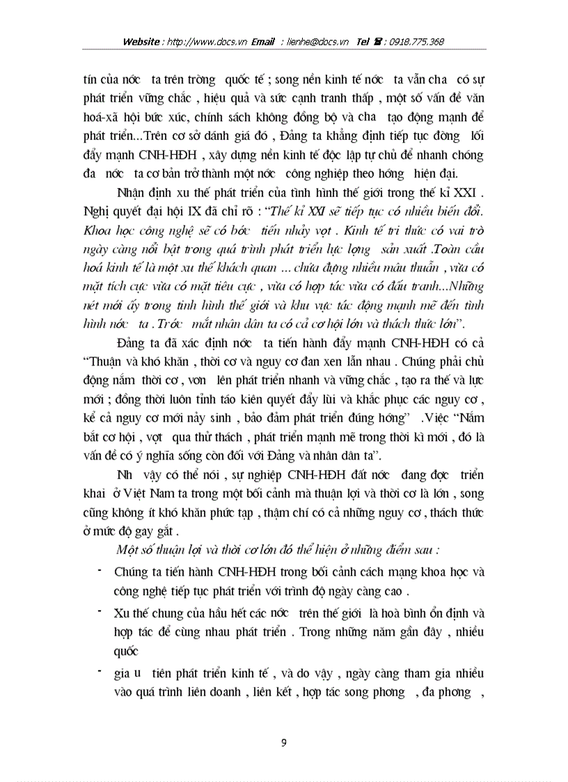 image for page Vận dụng quan điểm toàn diện trong vấn đề thực hiện công cuộc CNH HĐH ở VN hiện nay