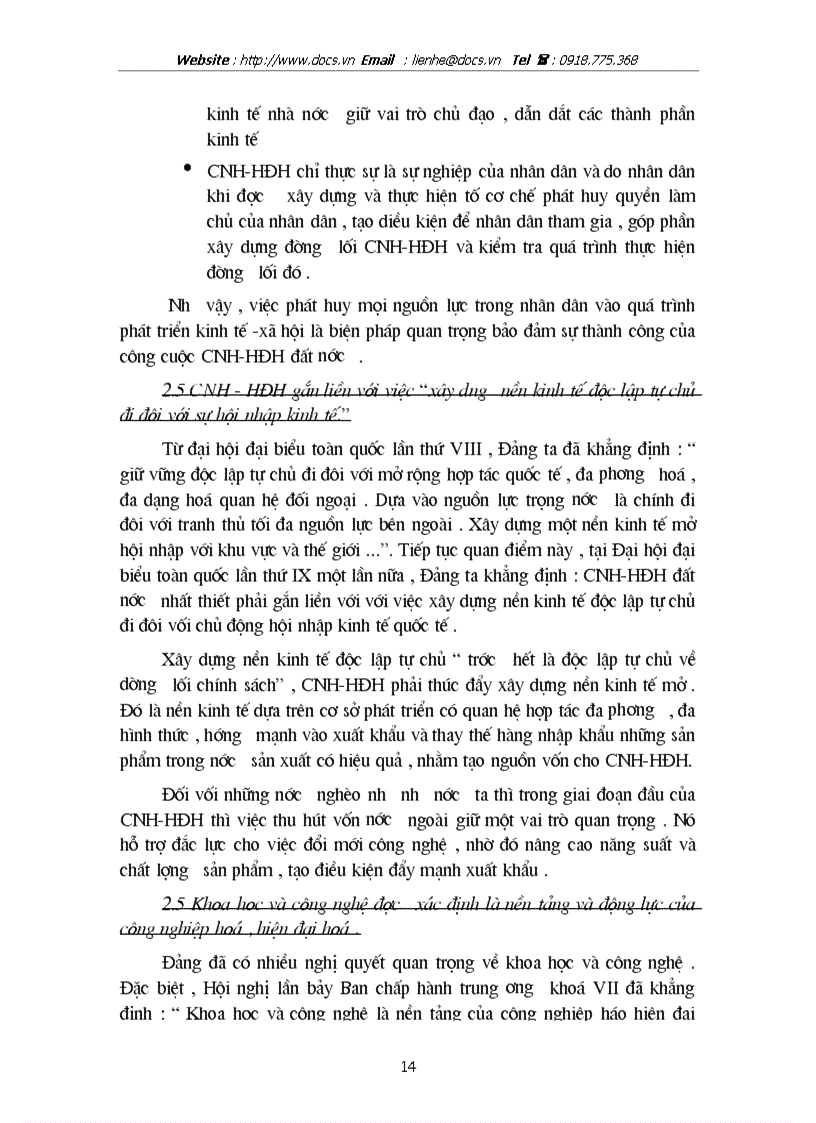 image for page Vận dụng quan điểm toàn diện trong vấn đề thực hiện công cuộc CNH HĐH ở VN hiện nay