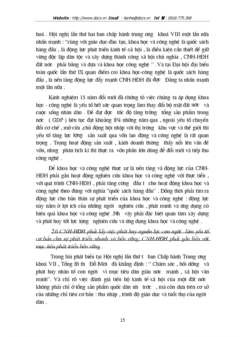 image for page Vận dụng quan điểm toàn diện trong vấn đề thực hiện công cuộc CNH HĐH ở VN hiện nay