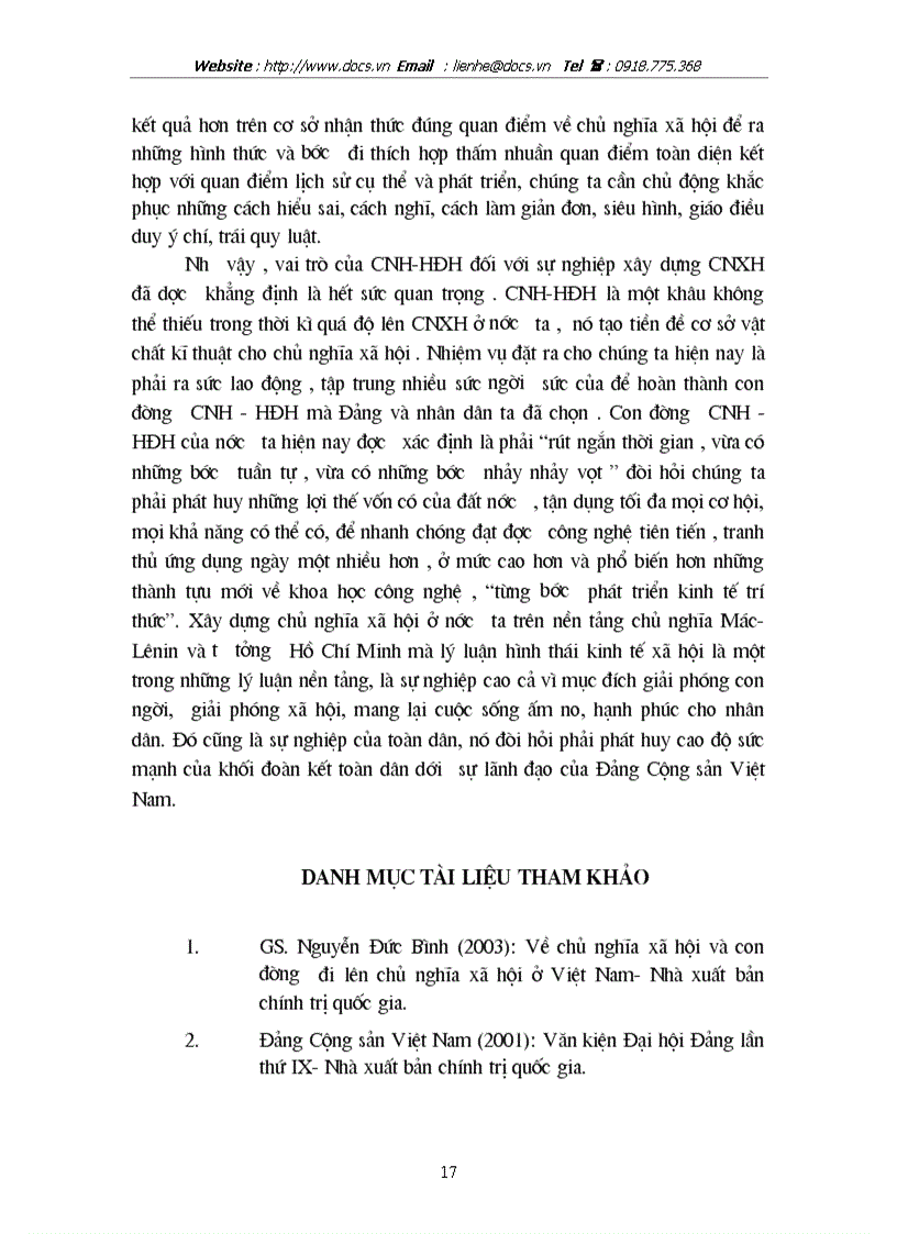 image for page Vận dụng quan điểm toàn diện trong vấn đề thực hiện công cuộc CNH HĐH ở VN hiện nay