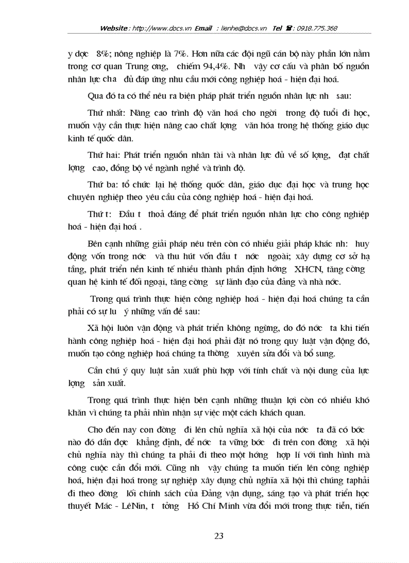 image for page Vận dụng quy luật về sự phù hợp của LLSX với trình độ phát triển của QHSX vào sự nghiệp CNH HĐH ở VN