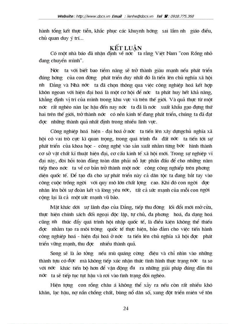 image for page Vận dụng quy luật về sự phù hợp của LLSX với trình độ phát triển của QHSX vào sự nghiệp CNH HĐH ở VN