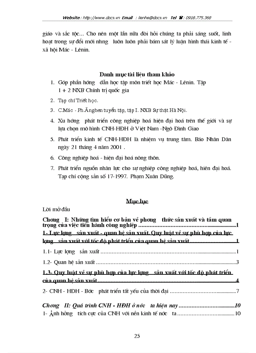 image for page Vận dụng quy luật về sự phù hợp của LLSX với trình độ phát triển của QHSX vào sự nghiệp CNH HĐH ở VN