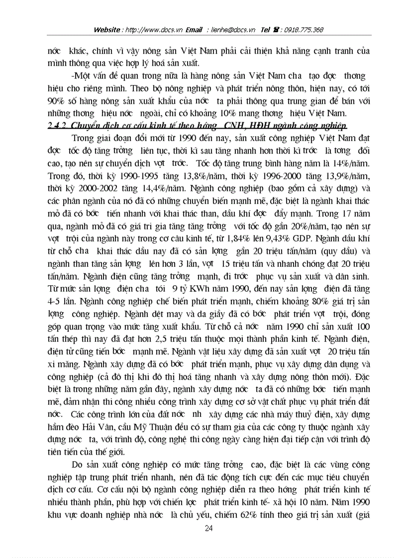 image for page Chuyển dịch cơ cấu kinh tế theo hướng CNH HĐH ở VN