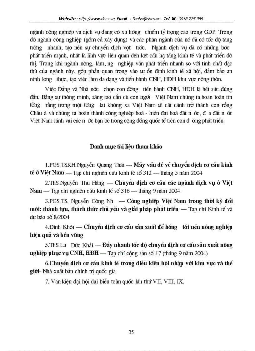 image for page Chuyển dịch cơ cấu kinh tế theo hướng CNH HĐH ở VN