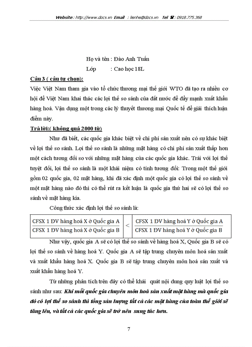 image for page Bài kiểm tra môn kinh tế quốc tế